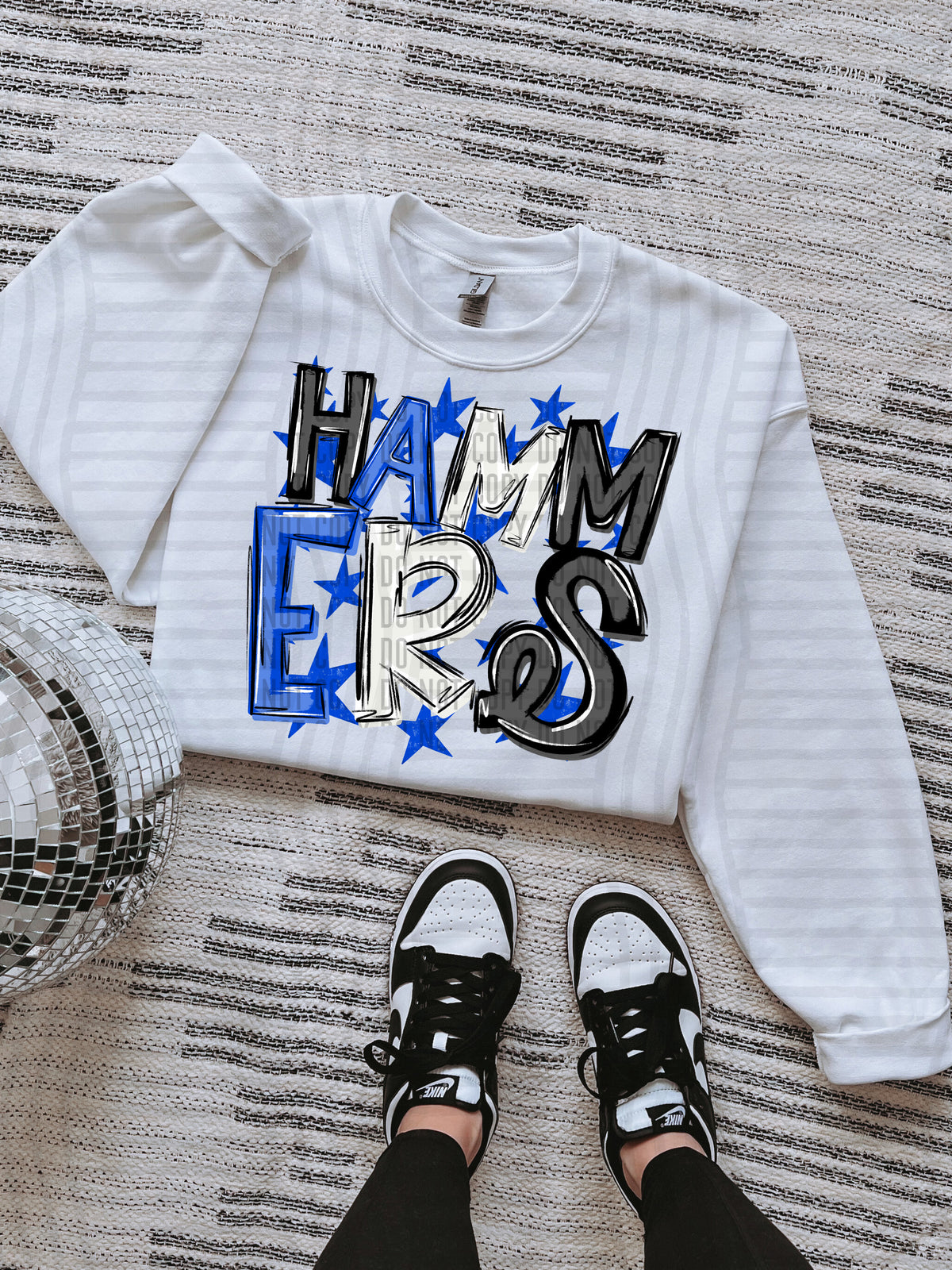 hammers black and blue with blue stars (caplinger) DTF Transfer