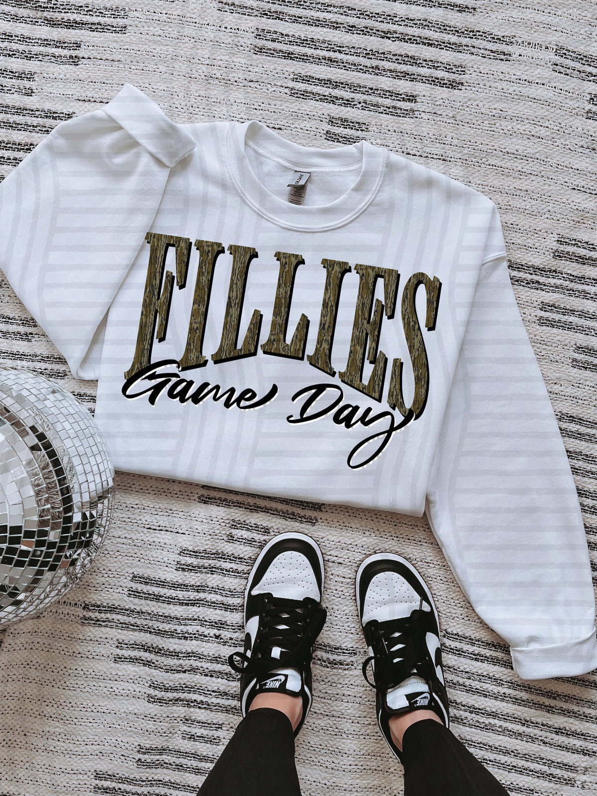 fillies game day arched camo font (Caplinger) DTF Transfer