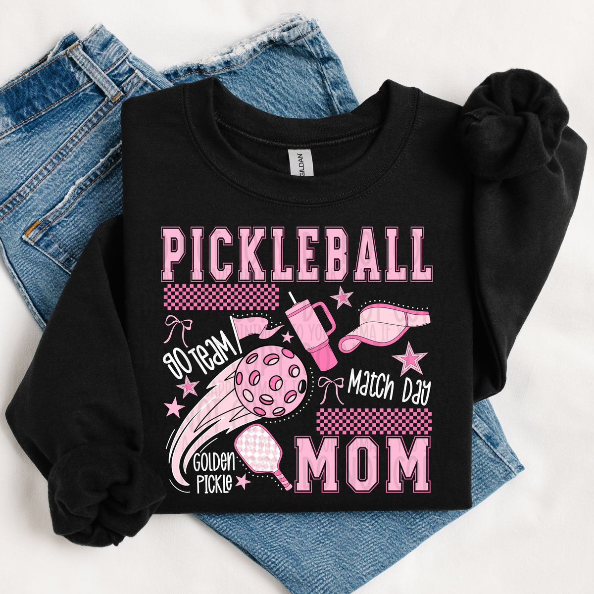 Pickleball Mom Pink Items WHITE (SWD) DTF transfer