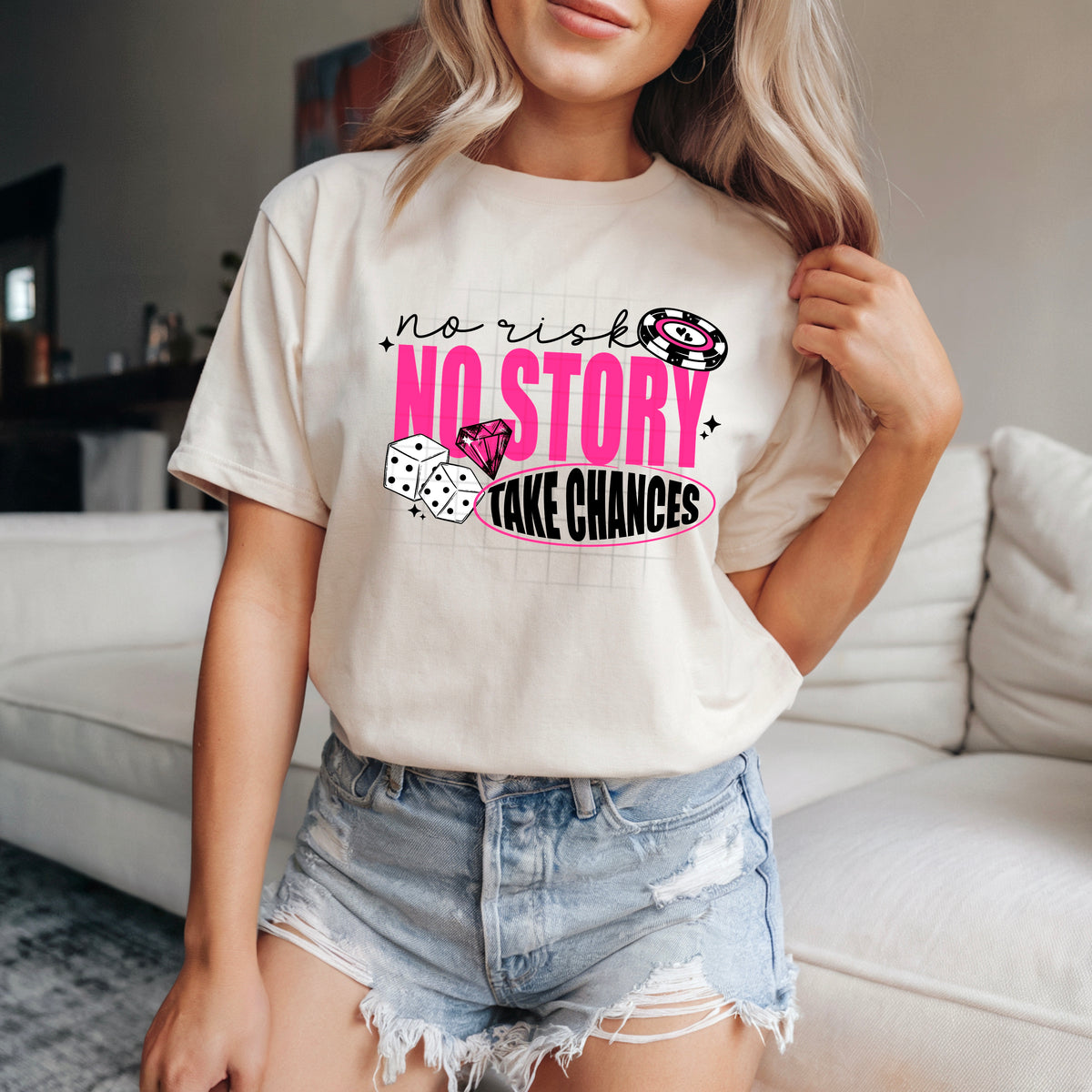 No risk no story (Black) CSC DTF Transfer