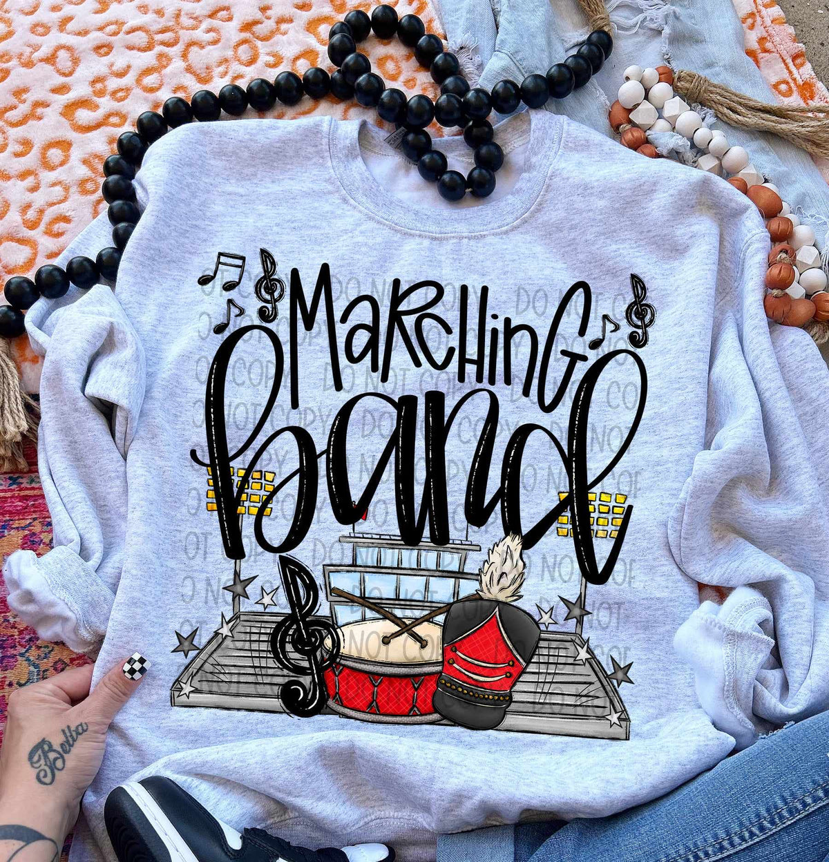 Marching band red drums (SW) 58441 DTF transfer
