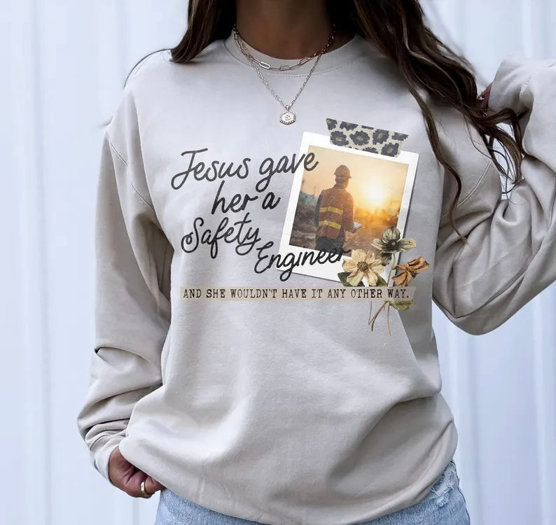 Jesus game her a safety engineer 98575 DTF transfer