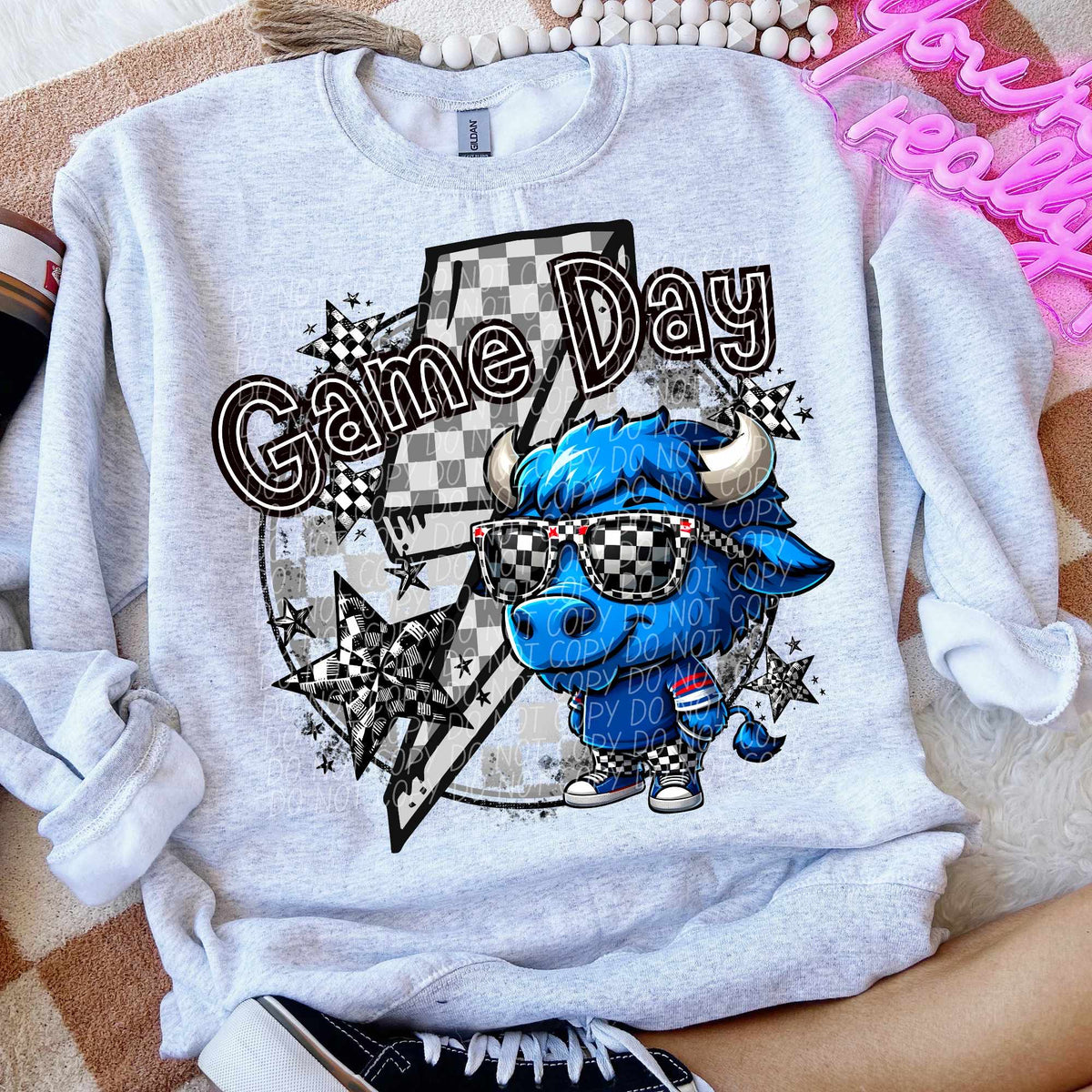 Game day blue animal lightning bolt (CITY) 52578 DTF transfer