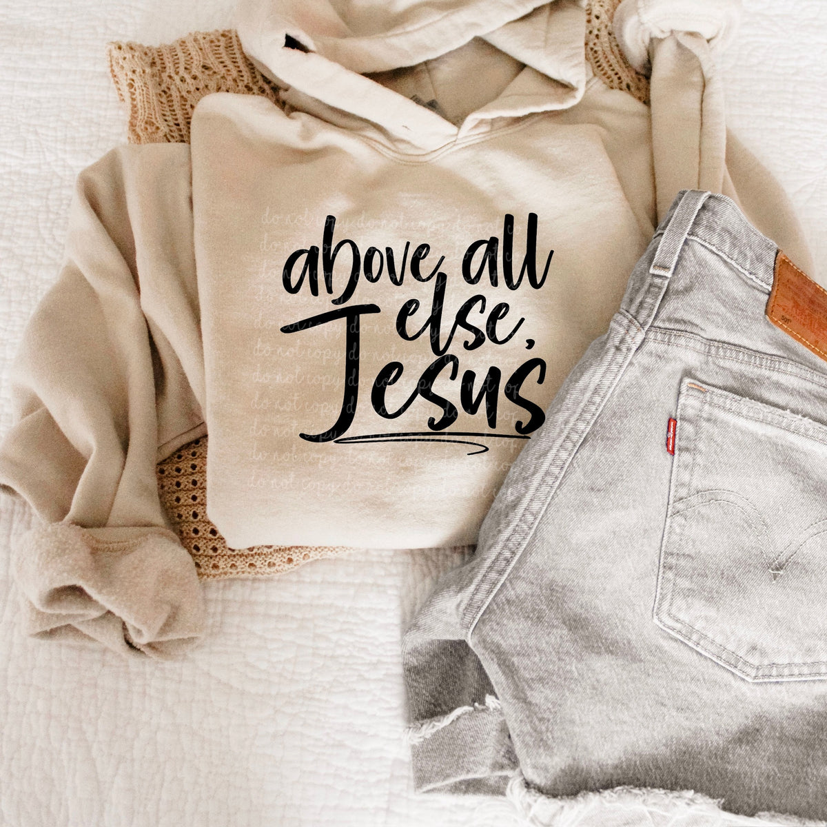 Above all else Jesus BLACK 115606 DTF Transfer