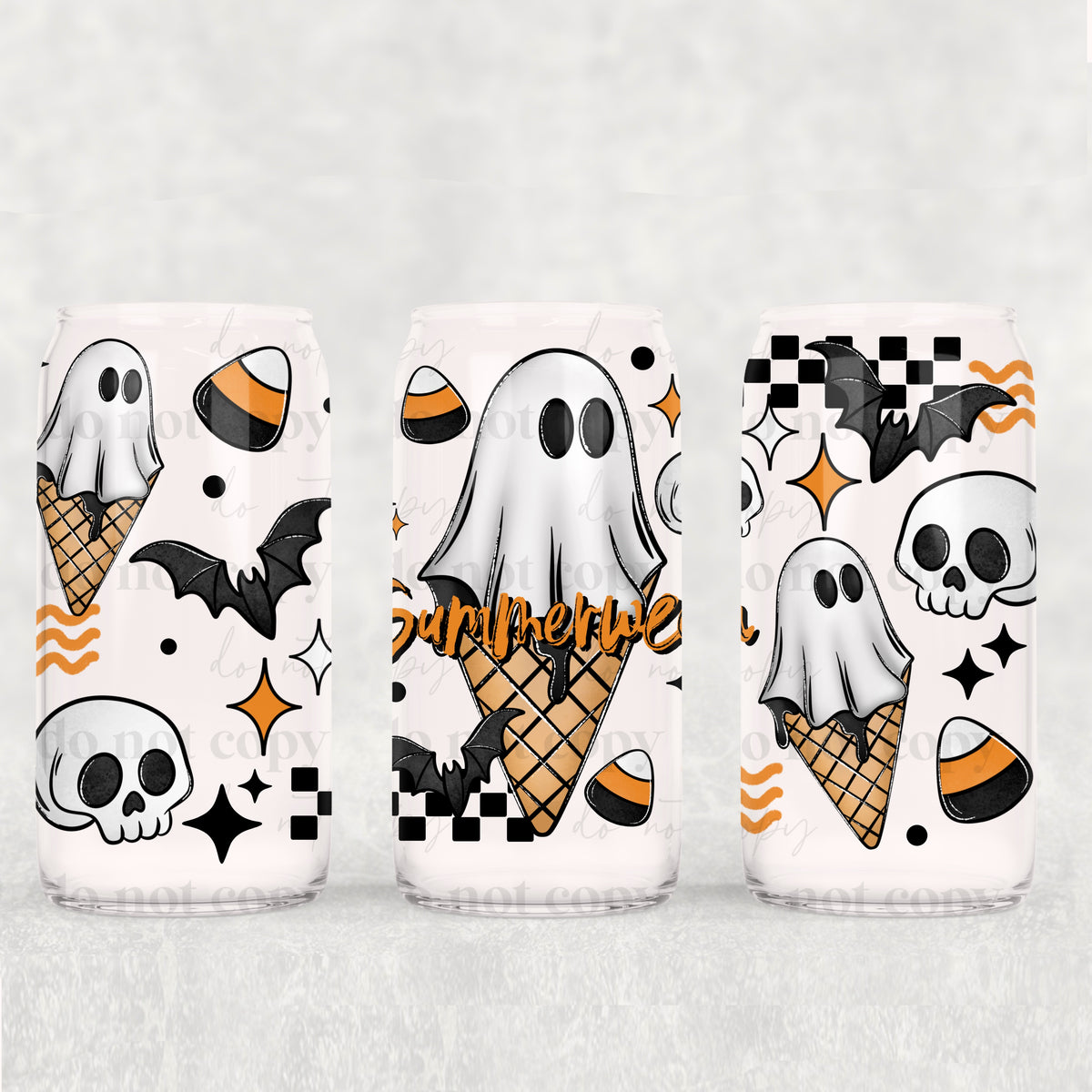 Summerween ghost Icecream (CSC) UV DTF WRAP