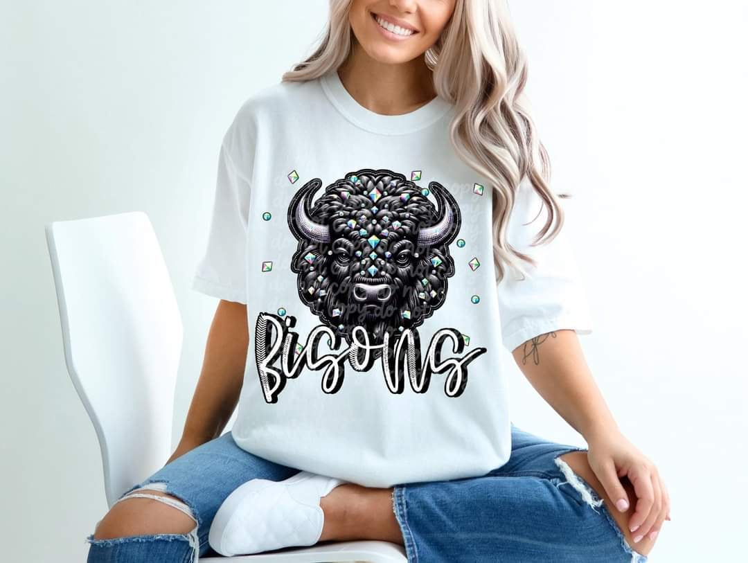 Bisons bedazzled mascot 53562 DTF transfer