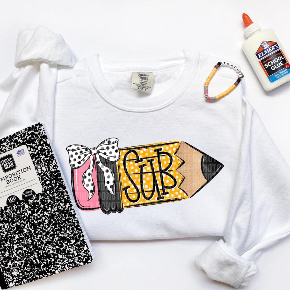 Sub pencil with bow (SDD) 107443 DTF transfer