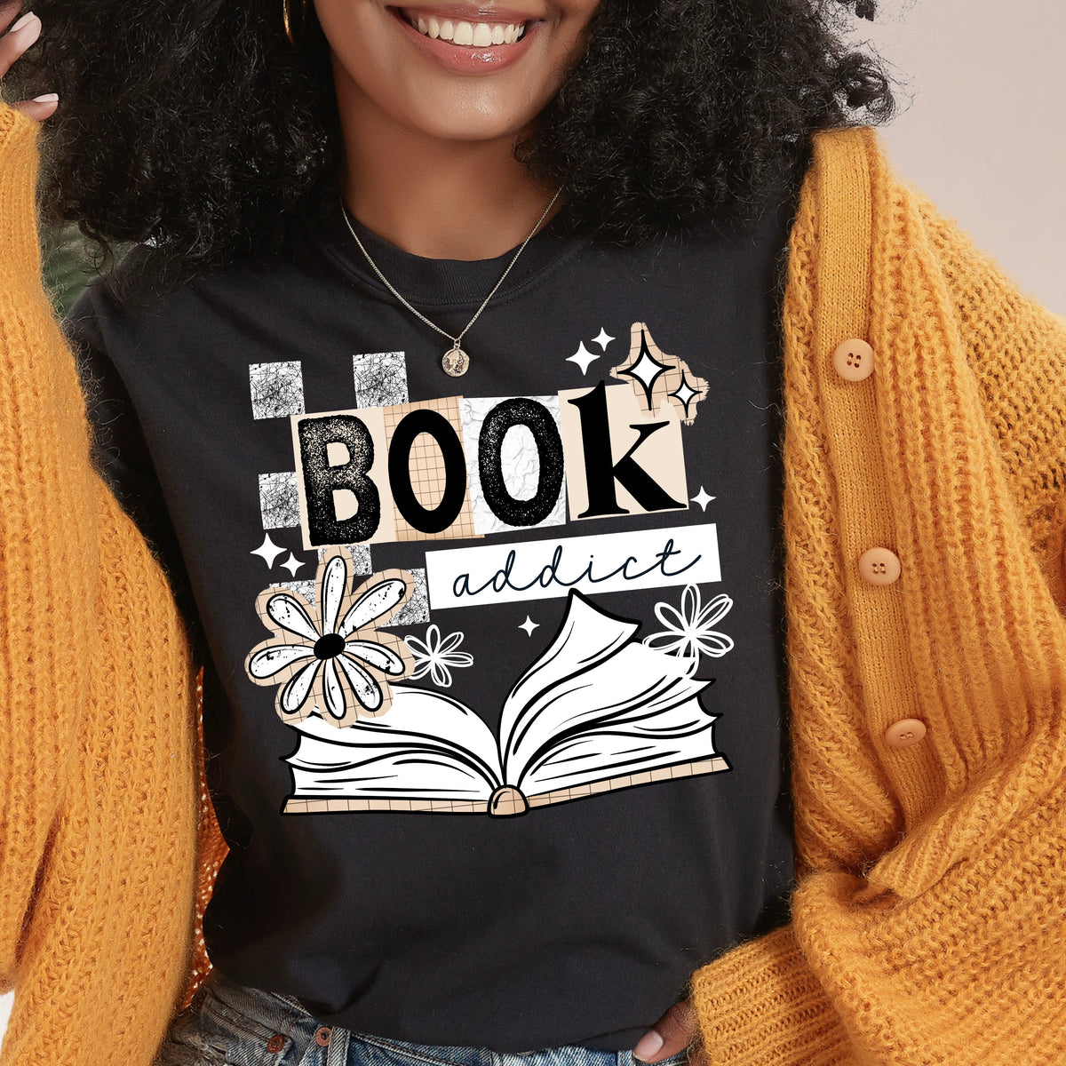 Book addict flowers (white) (CSC) DTF Transfer