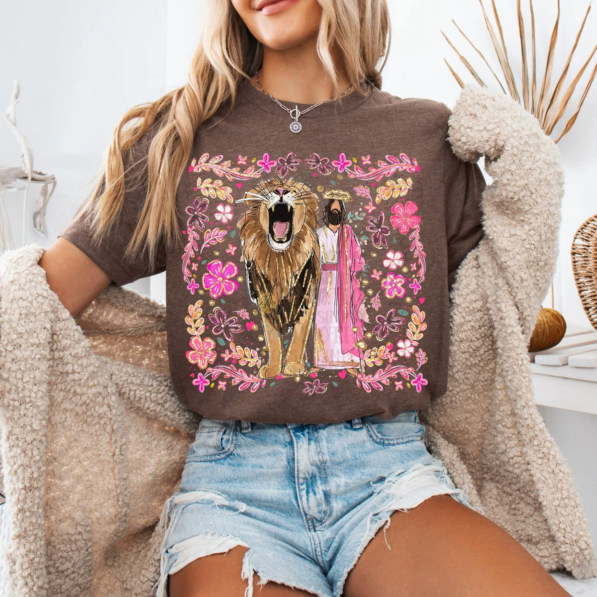 Lion and Jesus Sunday Special DTF transfer