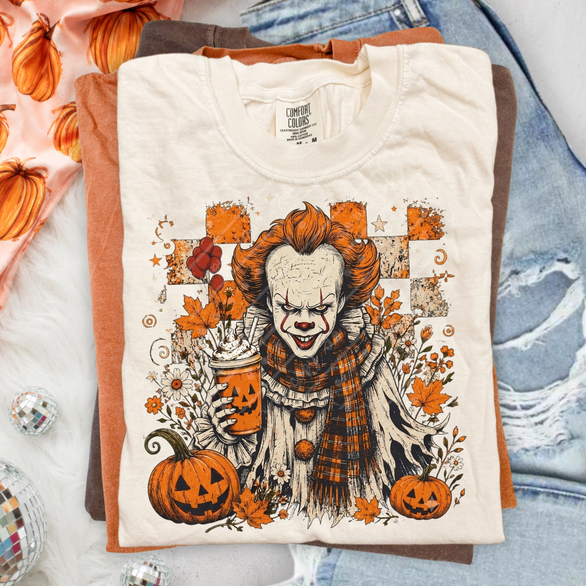 Fall checker clown DTF Transfer
