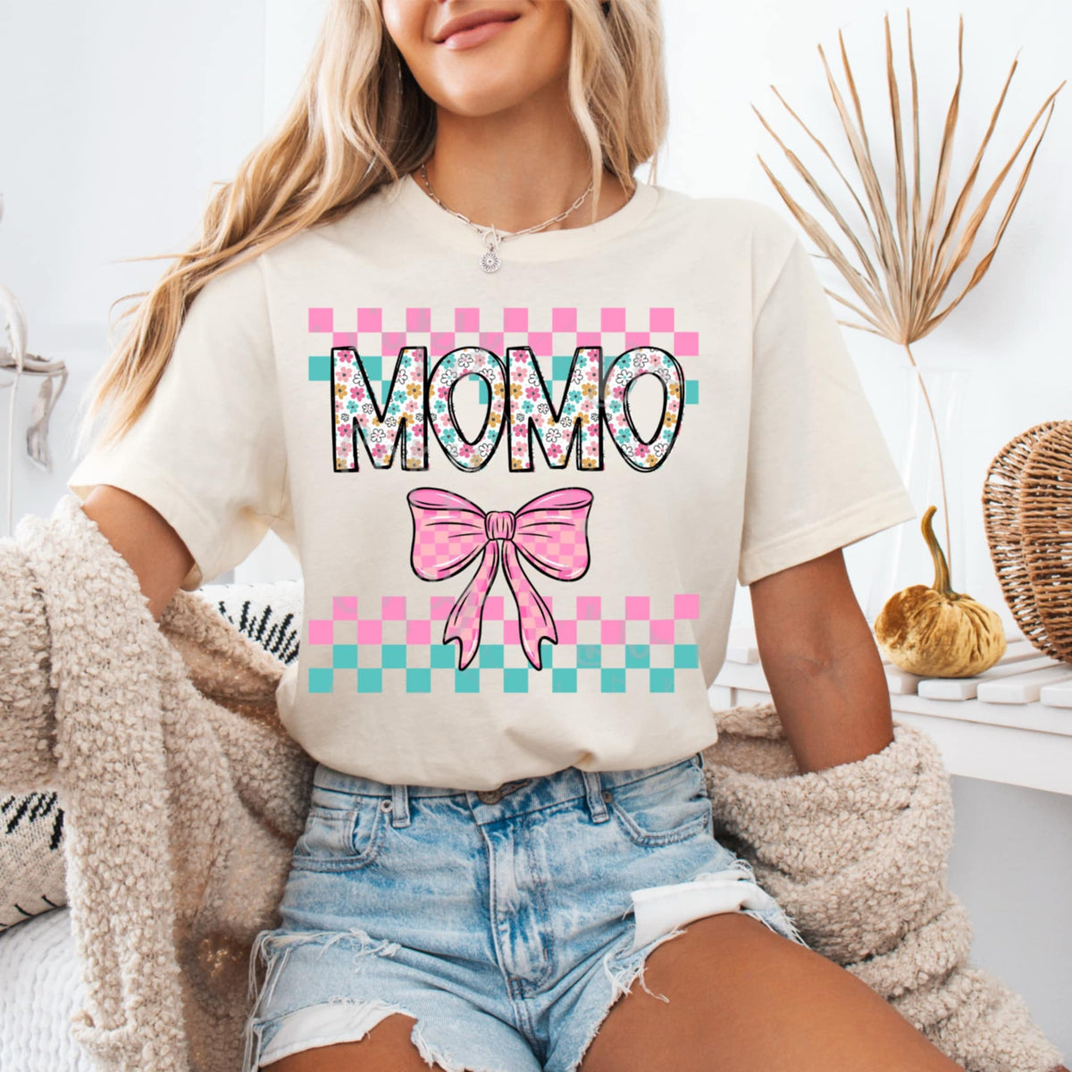 Momo pink pink and blue (Virgo) 96766 DTF transfer