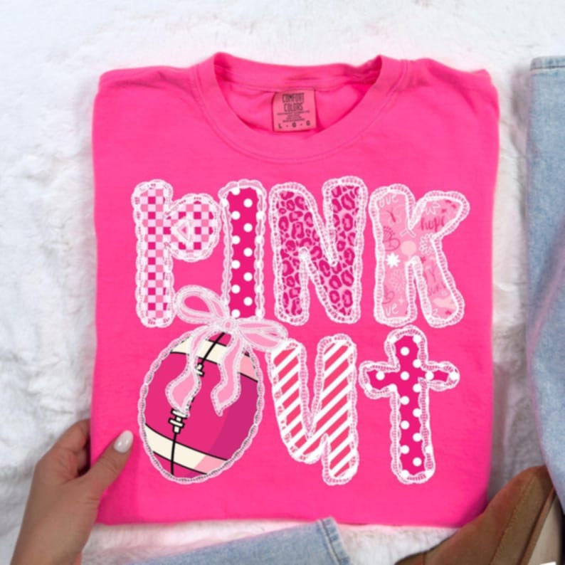 Pink Out Football DTF transfers