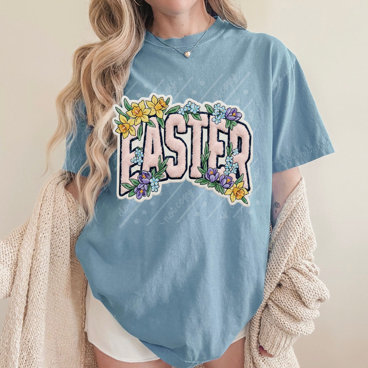 Easter faux patch DTF Transfer