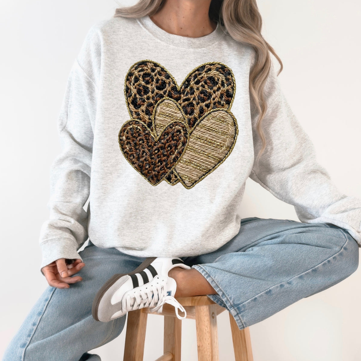Brown hearts DTF transfer
