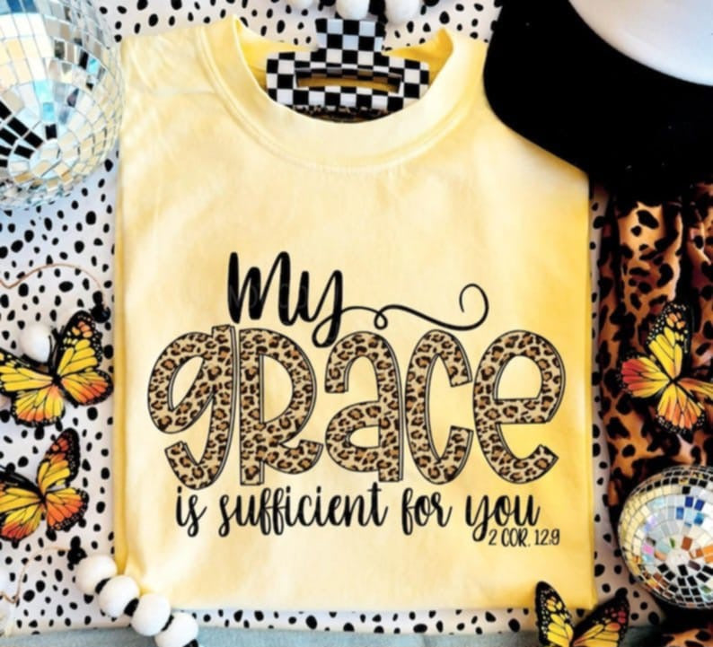 My grace is sufficient for you leopard 91047 DTF transfer