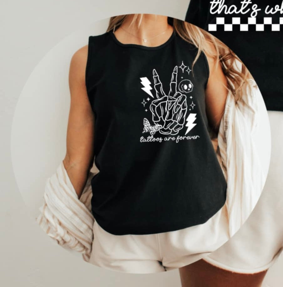 Tattoos are forever WHITE pocket (CSC) 94851 DTF transfer