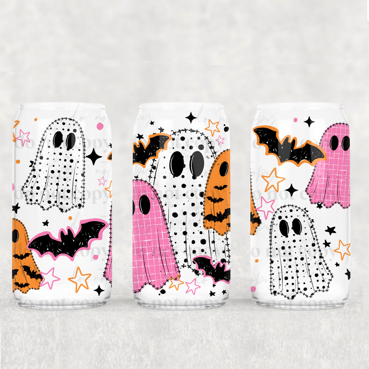 Pink & Orange ghosts (CSC) UV DTF WRAP
