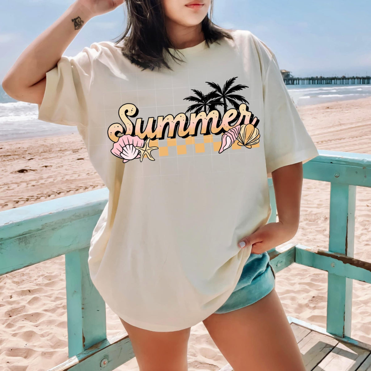 Summer with shells (CSC) 94551 DTF transfer