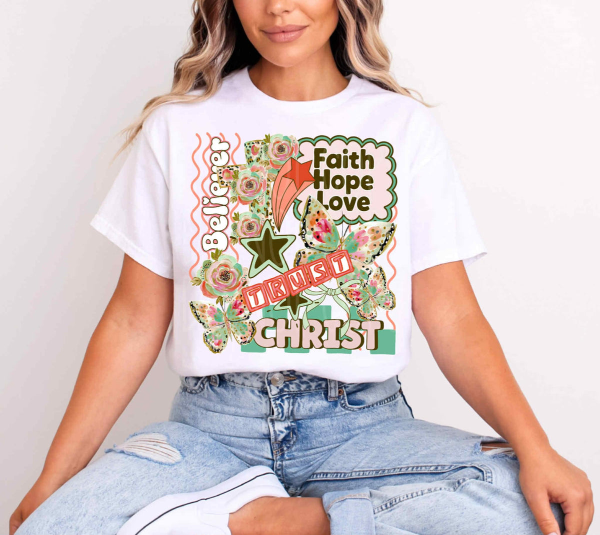 Faith Hope Love Christ collage EXCLUSIVE DTF transfer