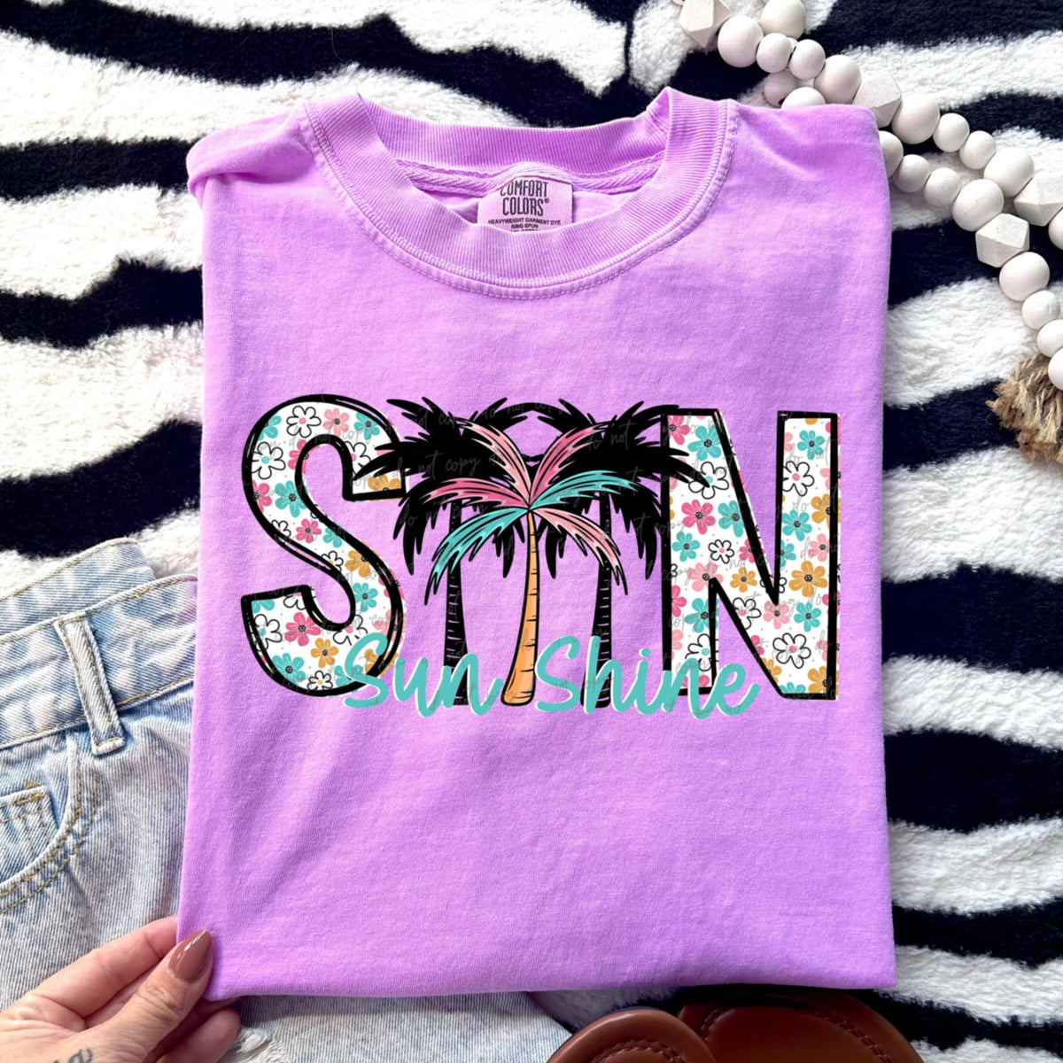 Sun shine palm trees (VIRGO) 96207 DTF transfer