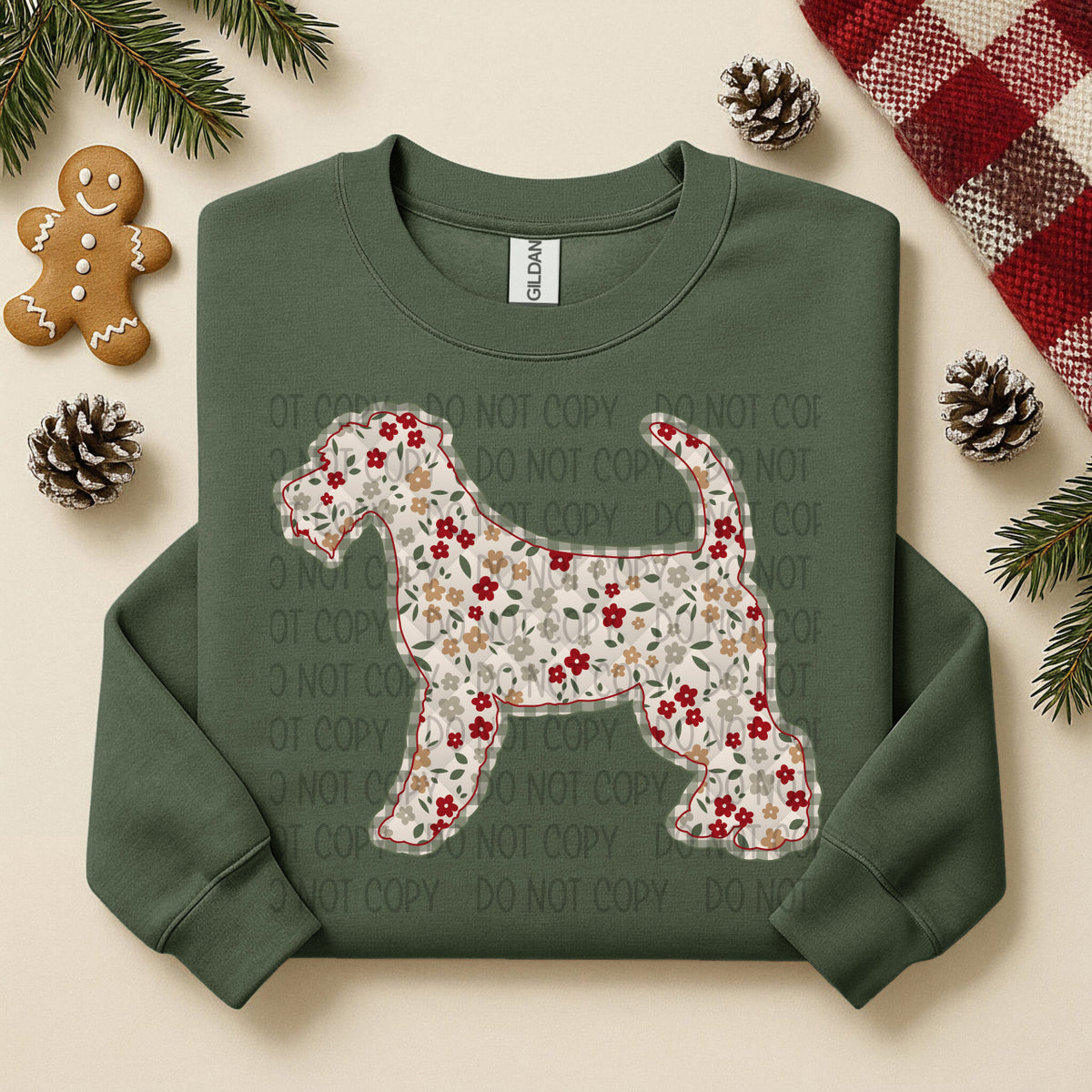 Airedale Floral (SWD) DTF TRANSFER