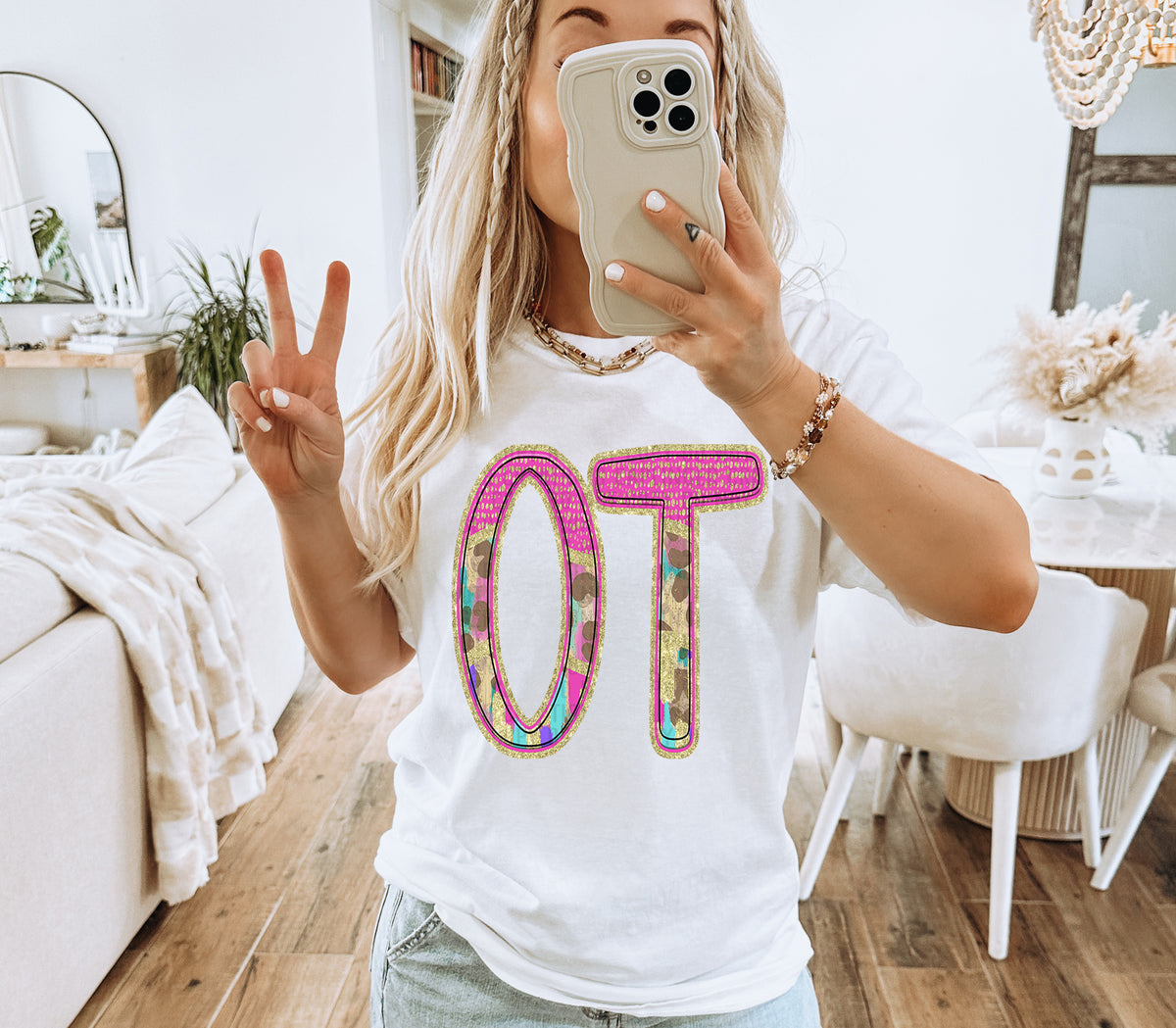 Pink and Leopard OT (Caplinger) DTF transfer