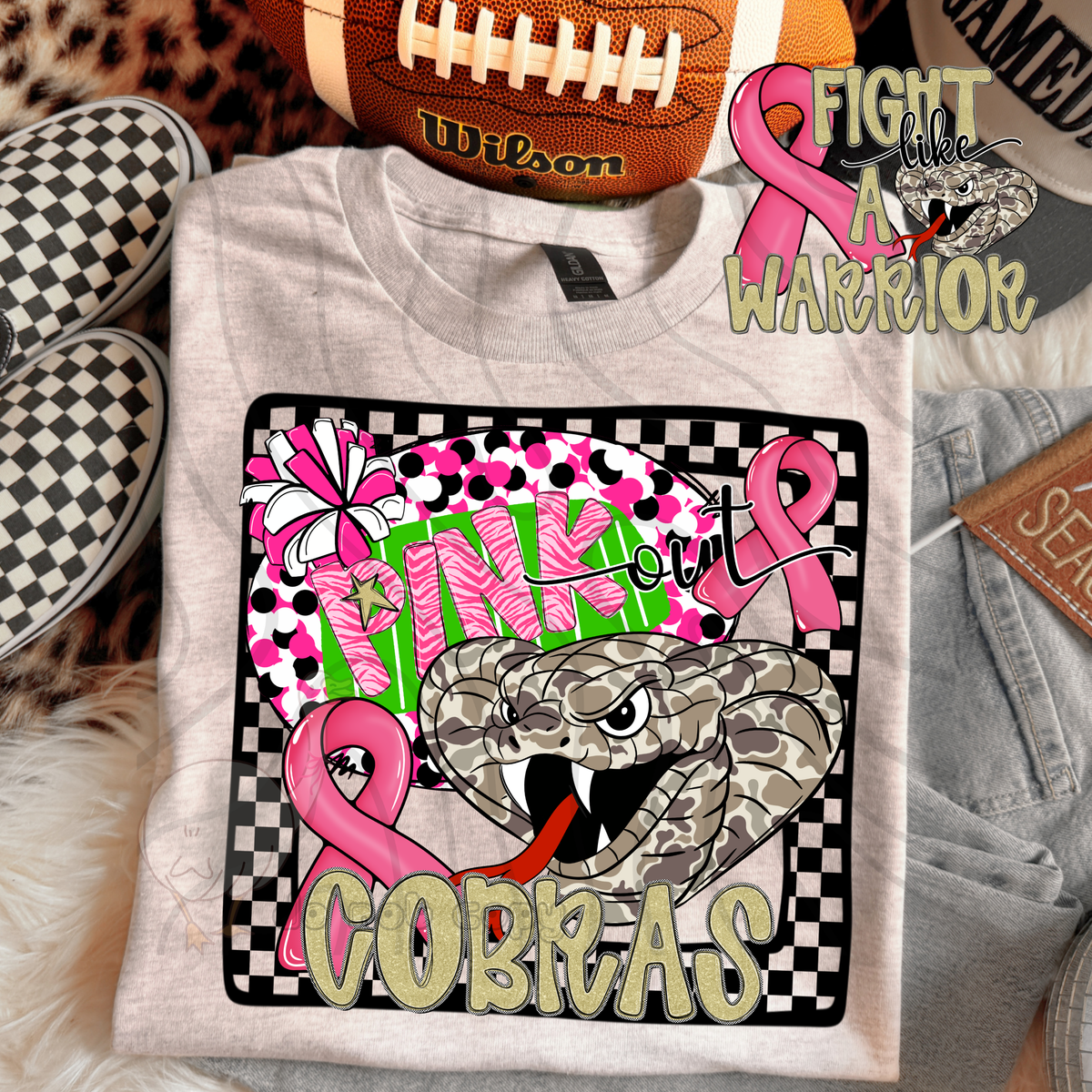 Cobras pink out camo (DKD) DTF transfer
