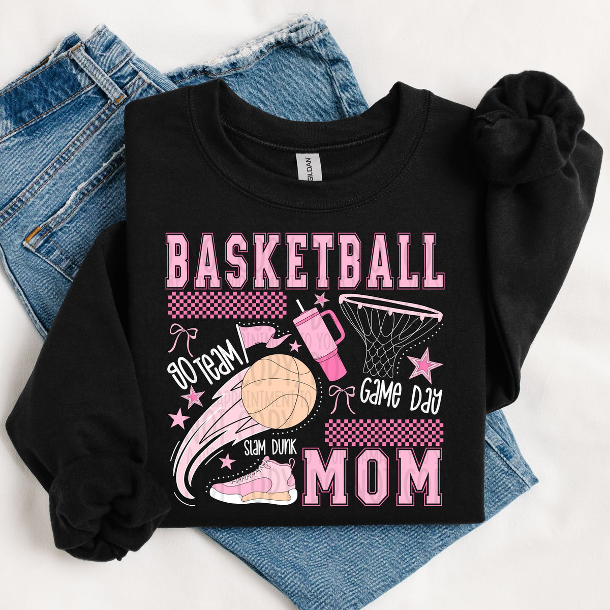 Basketball Mom Pink Items WHITE (SWD) DTF transfer