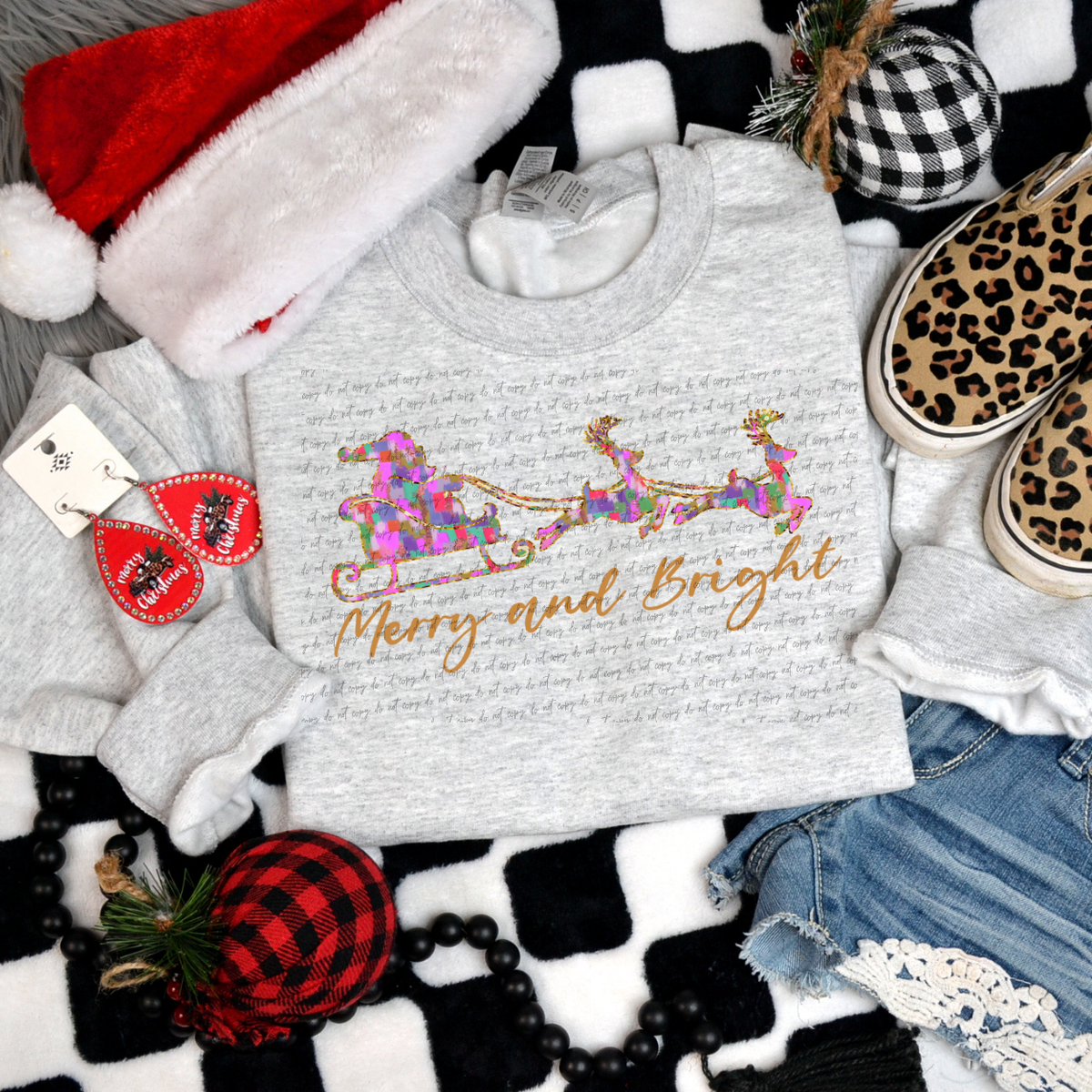 Merry And Bright (Without Stars) 68593 DTF Transfer