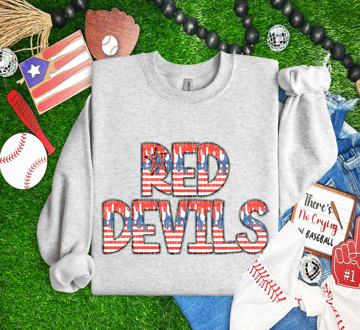 Red Devils drip (Caplinger) DTF transfer