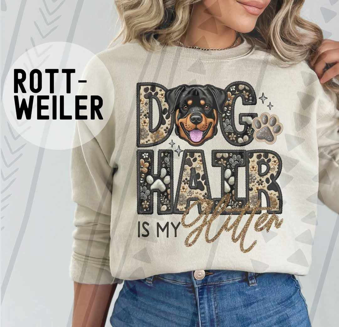 Rottweiler Dog hair is my glitter 79508 DTF transfer