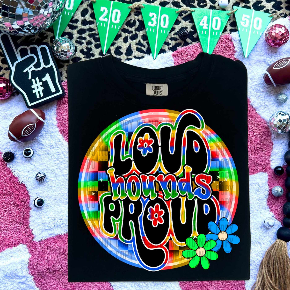 Loud proud hounds colorful checkered circle (caplinger) 53043 DTF transfer