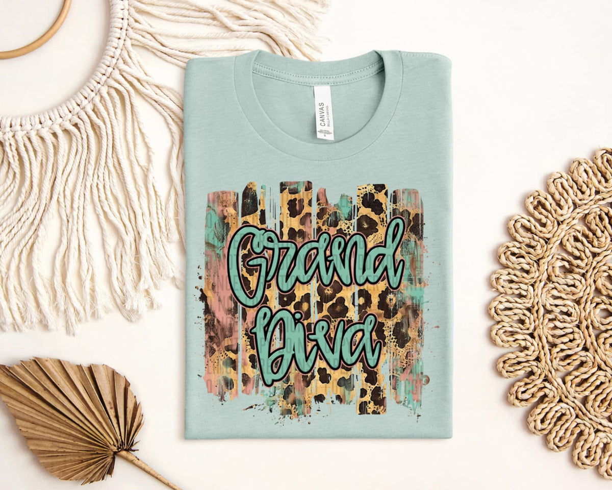 Grand diva leopard background (Caplinger) 92738 DTF transfer