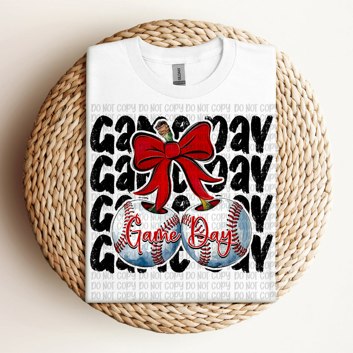 Game Day baseball Cherries BLACK (VP) DTF transfer