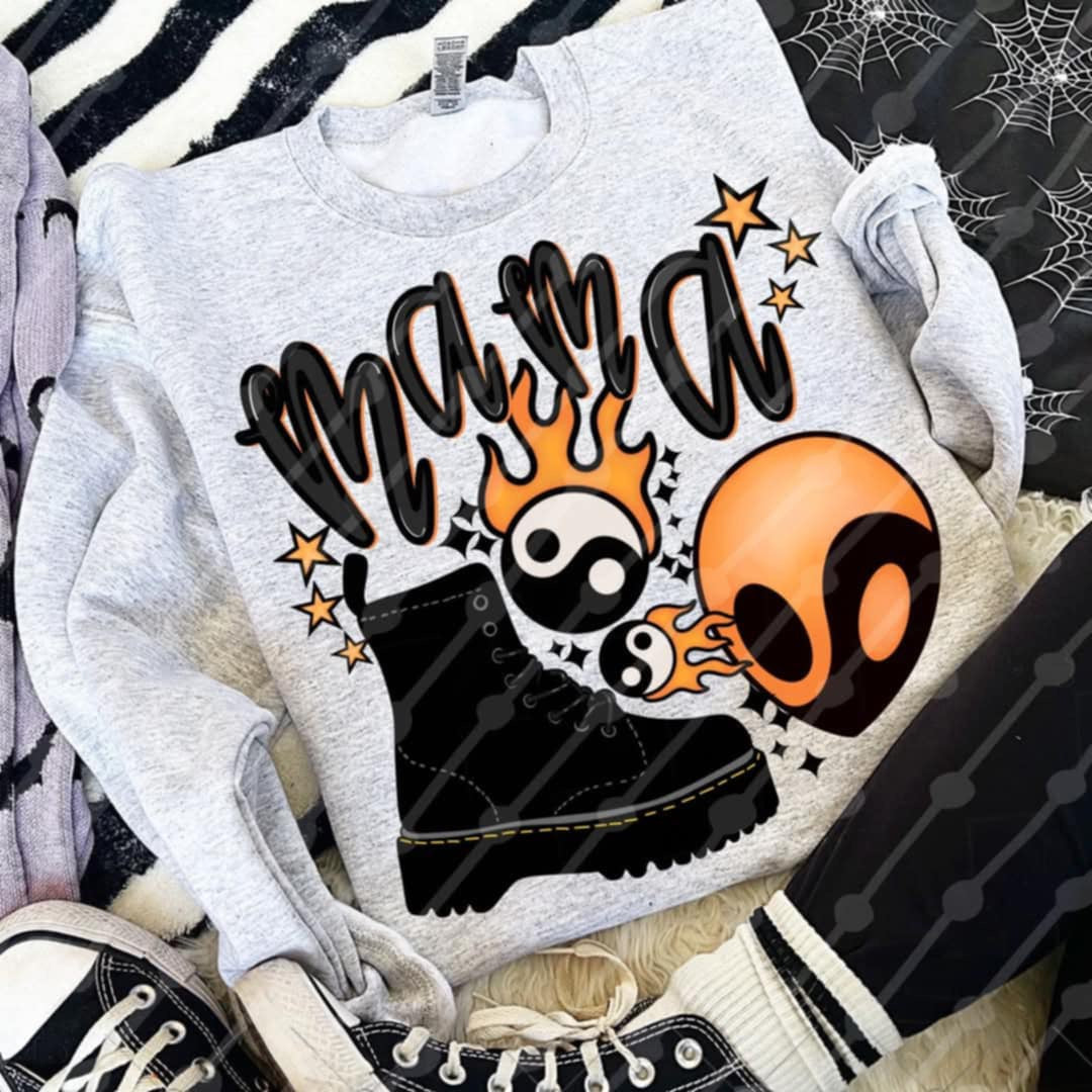 Mama black boot 106533 DTF transfer