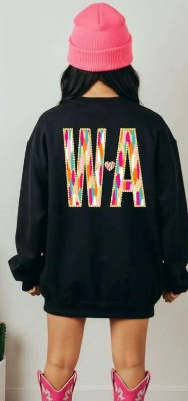 WA brushstroke with heart (S&G) 82953 DTF transfer