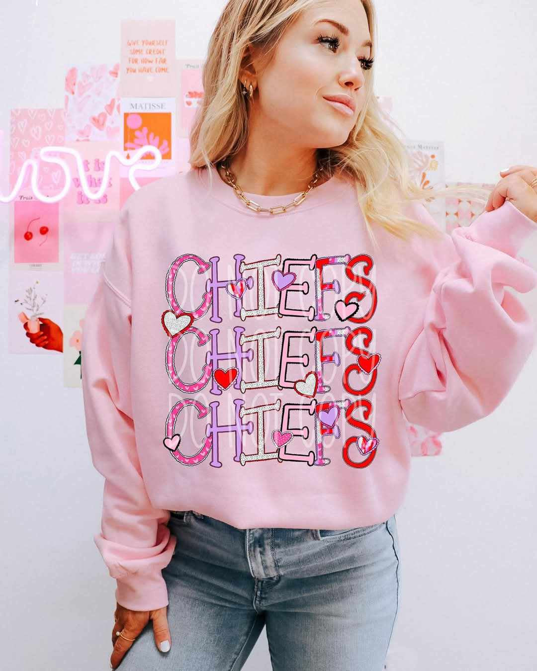 Chiefs valentine stacked (PH) 73765 DTF transfer