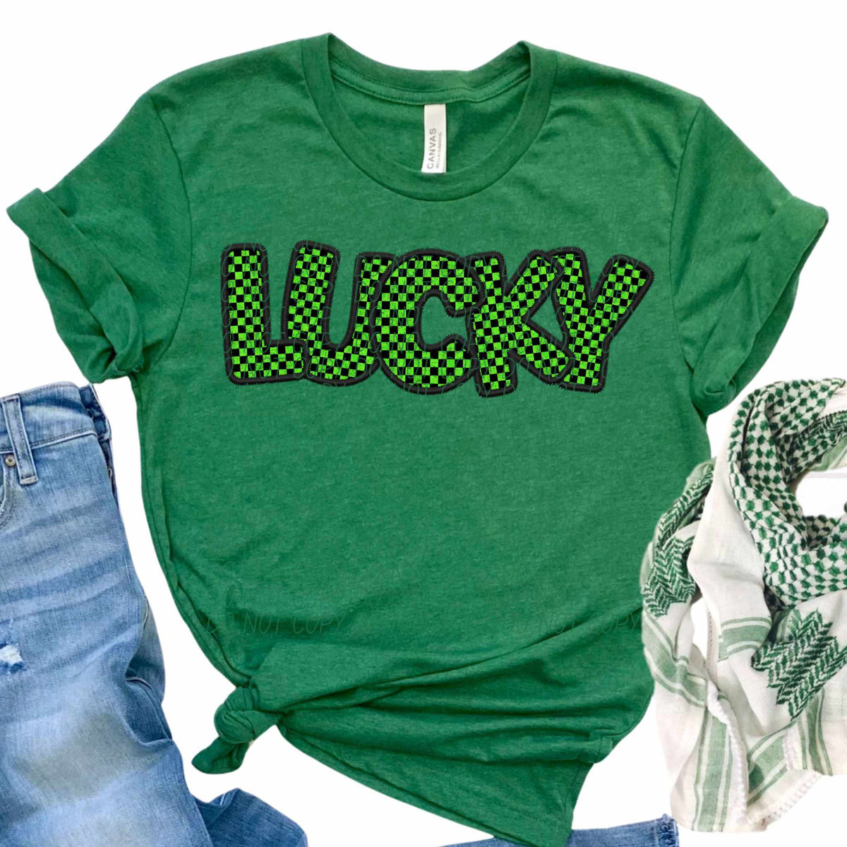 Lucky green checkered (CITY) 85119 DTF transfer