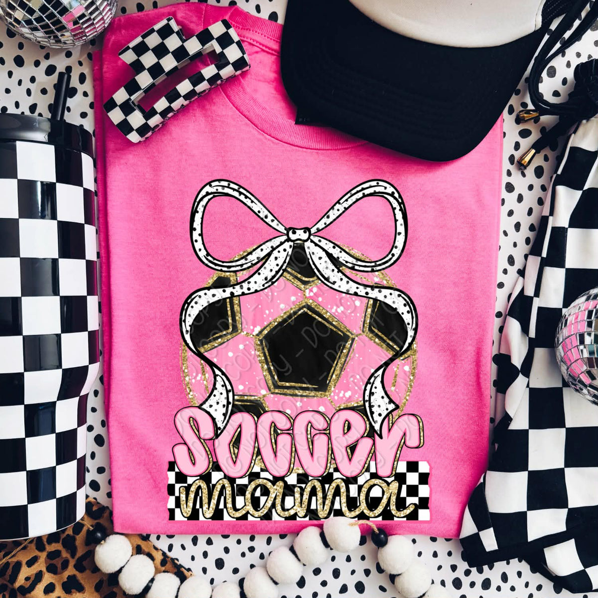 Soccer Mama pink with bow (DWS) DTF Transfer