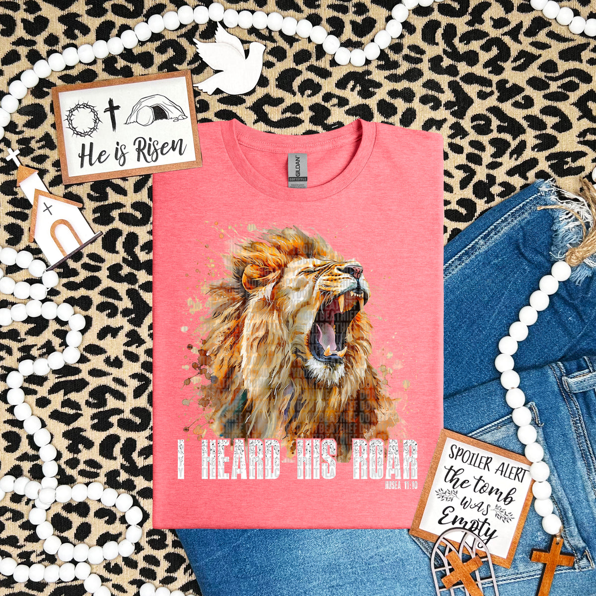 I heard his roar white font 91614 DTF transfer