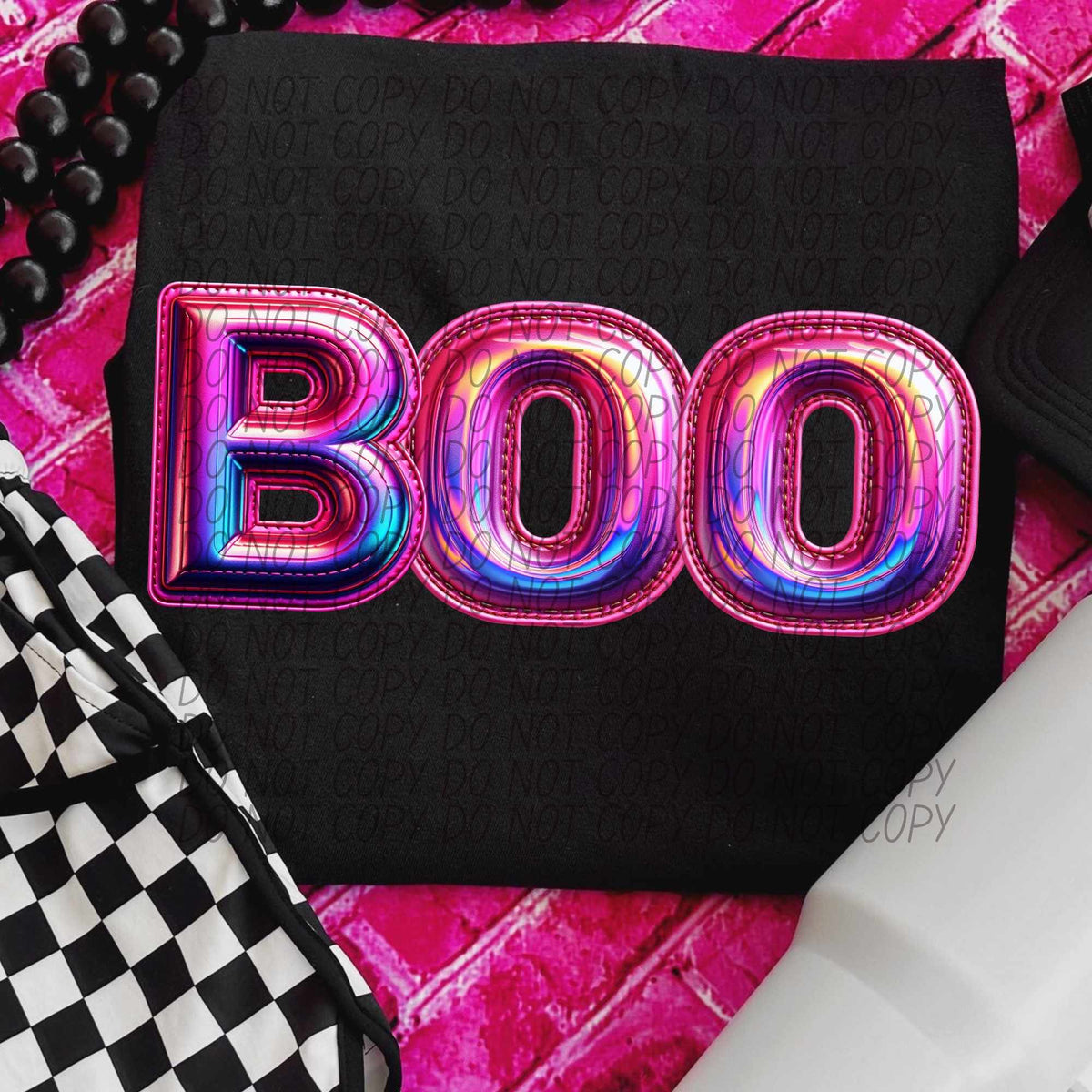 Boo pink holographic (CITY) 55909 DTF transfer
