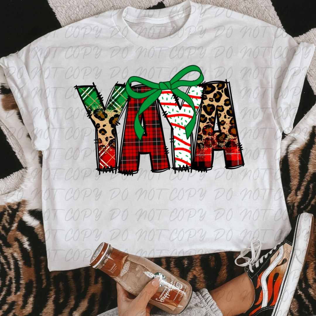 Yaya green bow (VINTAGE) 64197 DTF transfer