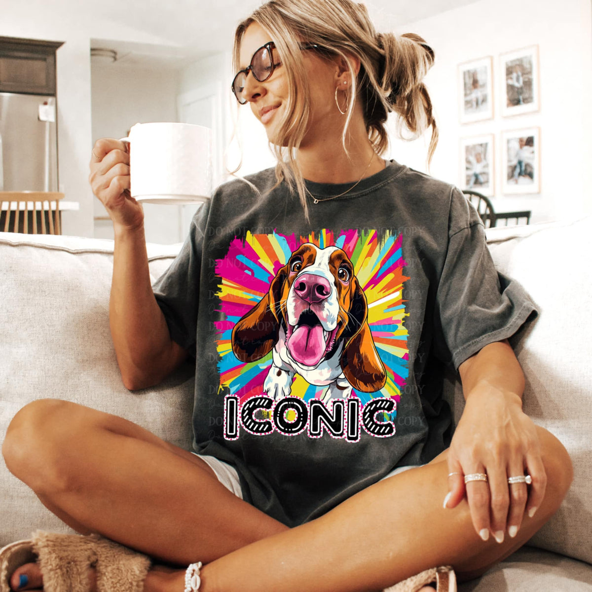 Iconic basset hound (TTD) 95843 DTF transfer