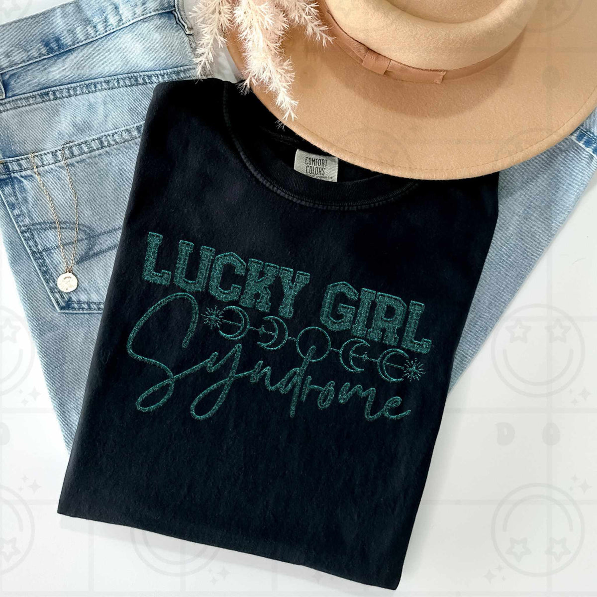 Lucky girl syndrome green (HW) 79377 DTF transfer