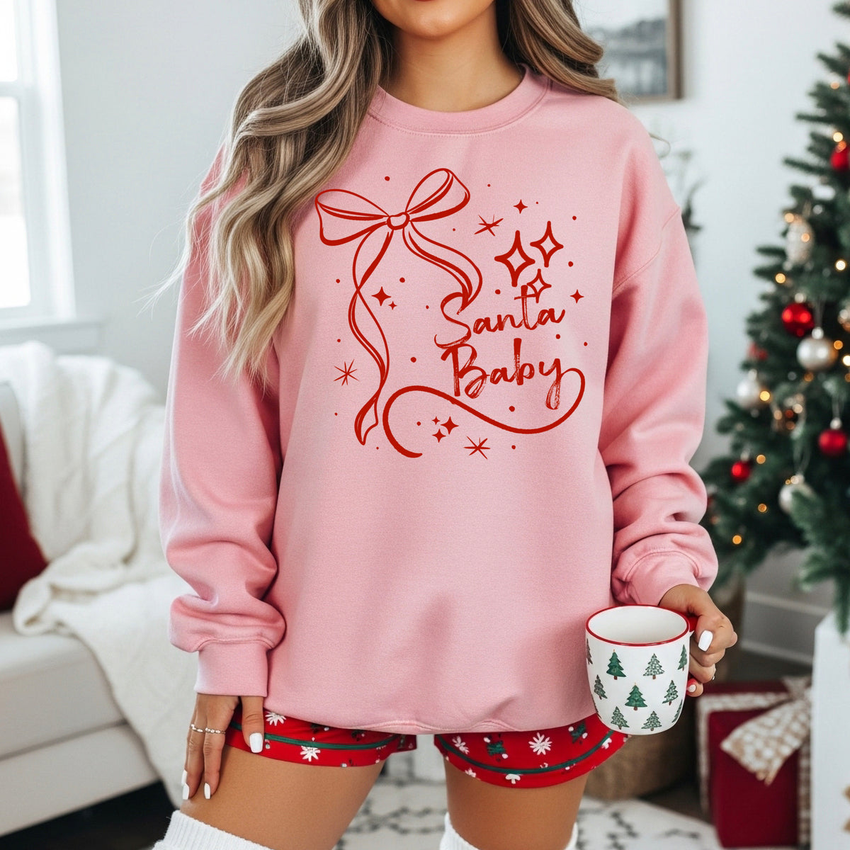 Santa Baby bow (red) (CSC) DTF Transfer