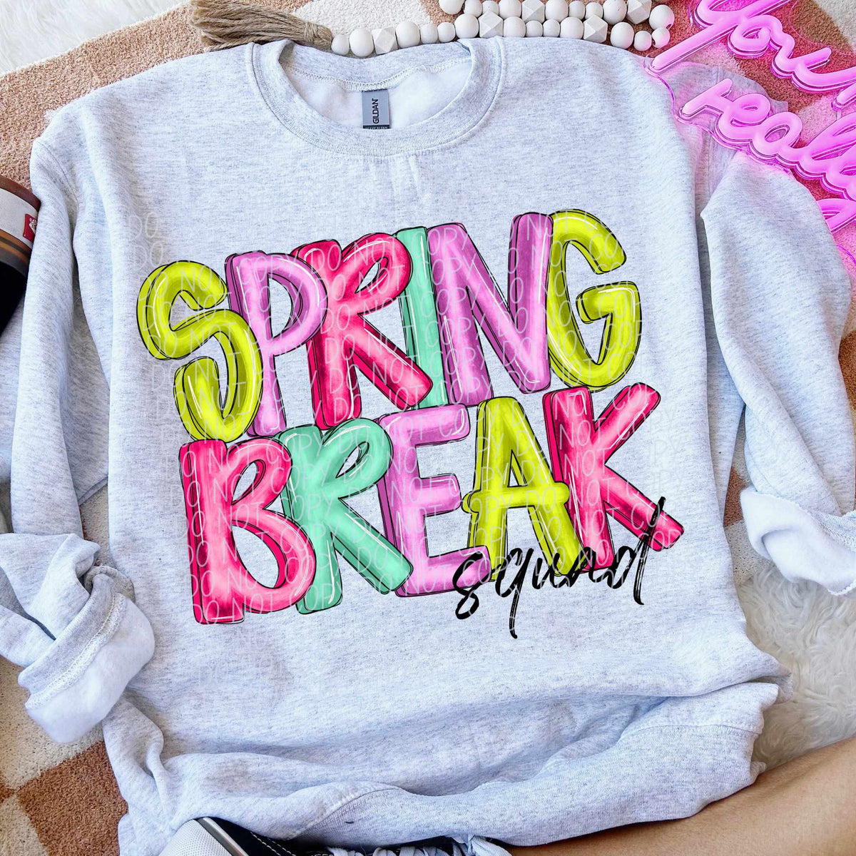 Spring break squad colorful and black (CITY) 85066 DTF transfer