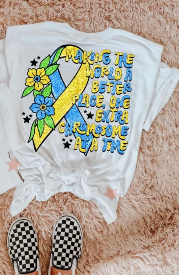 Making the world a better place one extra chromosome at a time BACK 92137 DTF transfer