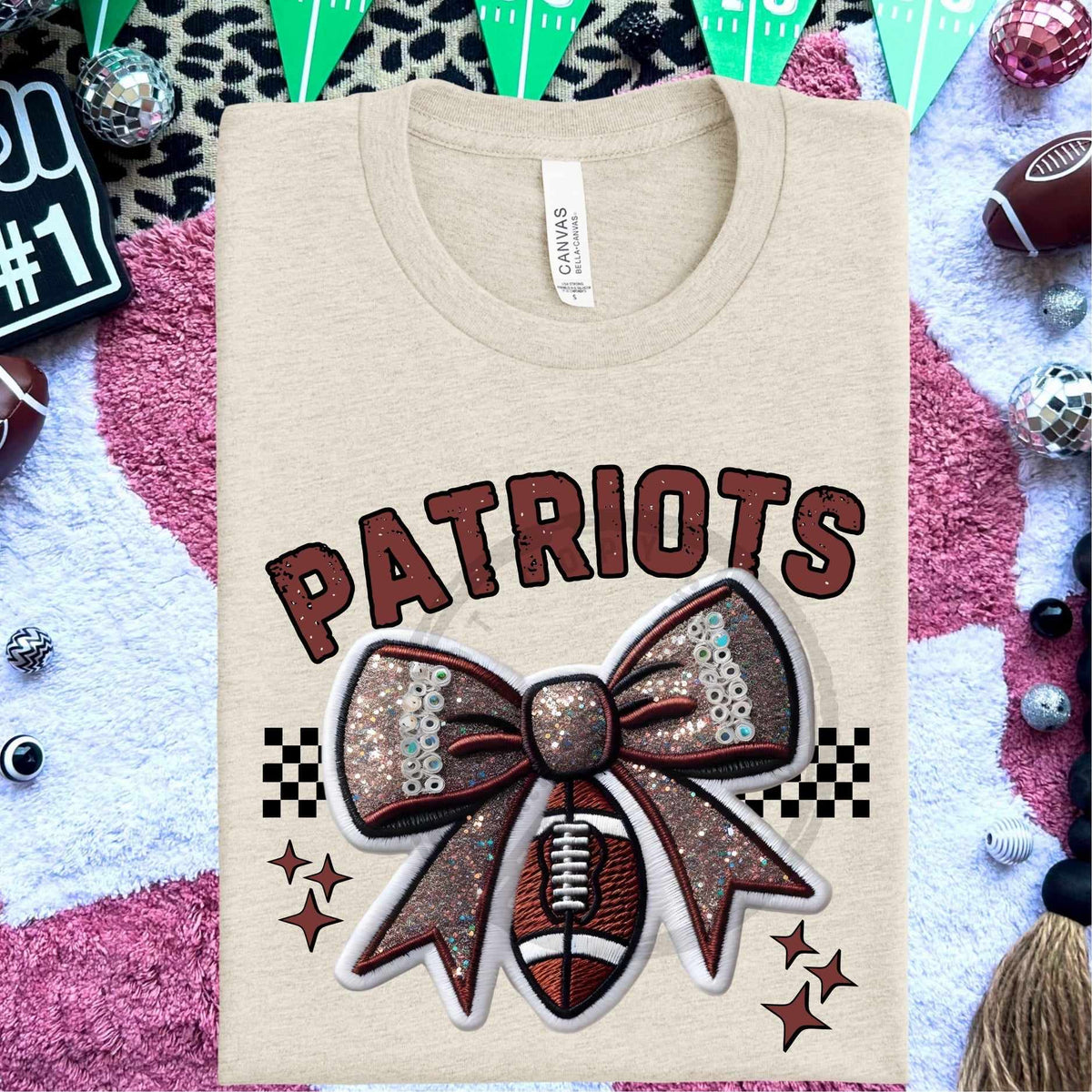 Patriots bow and football (HW) 58326 DTF transfer