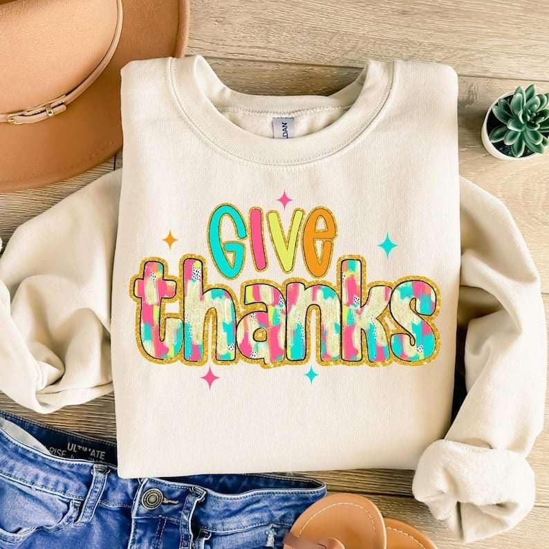 Give thanks brushstroke 62156 DTF transfer