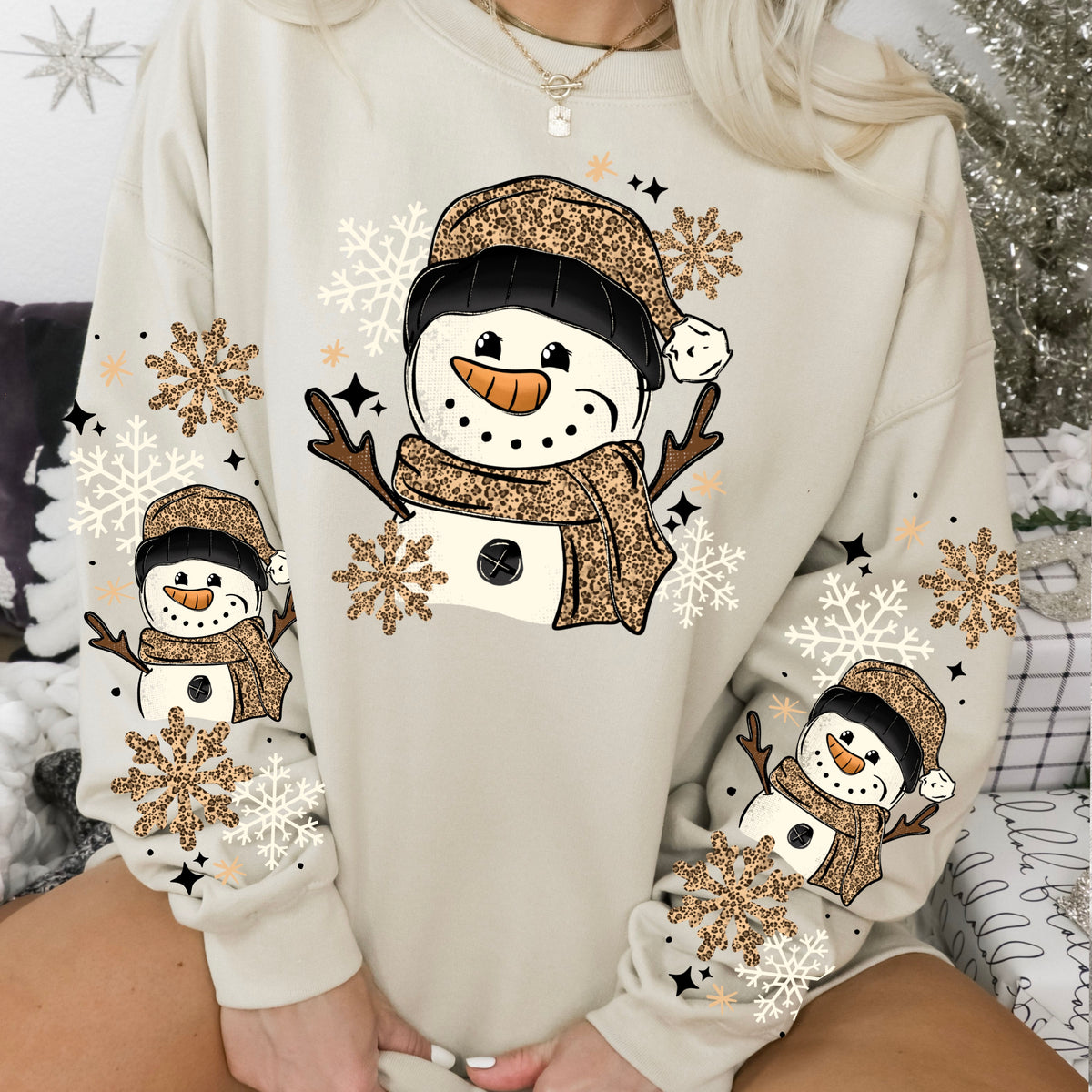Leopard snowman (front only) (csc) DTF Transfer